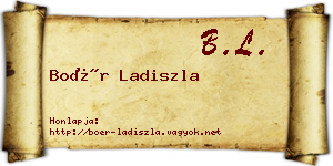 Boér Ladiszla névjegykártya
